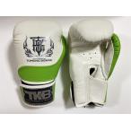 TOP KING( верх King ) натуральная кожа бокс перчатка ( белый / зеленый )