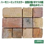 アンティークレンガ　ハーモニーミックスカラー 並型2個・半マス8個 送料込みセット（北海道は300円アップ） 花壇 ガーデニング 庭  おしゃれ  煉瓦