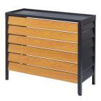 ●u.サンカ/SANKA 【ASC-LRBK】アルミ室外機カバー ルーバー標準 ブラック 組立式