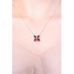 K18WG ルビー0.84ct ダイヤモンド0.01ct フラワーモチーフ ペンダントネックレス ホワイトゴールド ルビー ダイヤ レディース ジュエリー