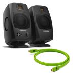 ADAM D3V Black + OYAIDE製高品質USBケーブルセット(Type C to C 1.0m)(ペア)(国内正規品)(アダム)(モニタースピーカー)(ブラック)(オヤイデ)
