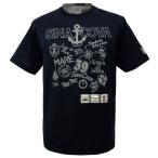 今だけ半額 春夏 シナコバ goodsプリント 半袖丸首Tシャツ (紺)(M、L、LL) TS*0123110520290