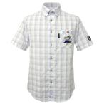 30％OFF 2024春夏 シナコバ 綿×麻ローン 半袖ボタンダウンシャツ (ブルーチェック) (M)(L)(LL) SH*0124124540920