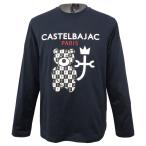 ショッピング紺 30％OFF カステルバジャック kamon柄のくま 長袖丸首Ｔシャツ (紺) (M)(L)(LL)TS*02721437130459