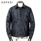 【SALE/返品・交換不可】アスペジ ASPESI / 25SS 高密度ナイロンタフタ襟付きジップブルゾン「COMPTON 3」(ダークネイビー)