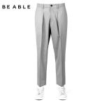 【SALE】ビーエイブル BE ABLE / 25SS ウールストレッチトロピカル1プリーツドローコードパンツ「DOMINIQUE」(GREY/ライトグレー)
