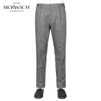 ショッピングSALE品 【SALE】ベルウィッチ BERWICH ／ 25-26AW コットンストレッチギャバジンシャーリング1プリーツパンツ「BERTO」（GREY／ミディアムグレー）