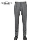 ショッピングSALE品 【SALE】ベルウィッチ BERWICH ／ 25-26AW ウォッシャブルテクノストレッチツイルシャーリング1プリーツパンツ「BERTO」（DK GREY／ダークグレー）