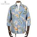 コロニークロージング COLONY CLOTHING / 25SS レーヨンポプリンボタニカル柄スキッパーシャツ「CC2501-SH02」(BLUE/サックスブルー基調)