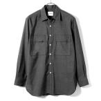 ショッピングウール 【SALE】コロン ：colon ／ ウールトロピカルダブルポケットシャツ「CSH-4」（ダークグレー）