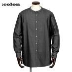 ショッピングSALE品 【SALE】コロン ：colon ／ コットンPlaXデニムバンドカラーシャツ「CSH-5」（ブラック）