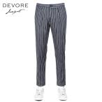 デヴォレ インチピット DEVORE incipit / 25SS ポリエステルコットンストレッチギャバジンストライプ1プリーツシャーリングパンツ「LEISURE 1」(インディゴブ