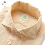 【SALE】フィナモレ Finamore / 25SS 当店別注リネンポプリンワンピースカラーシャツ「PANTELLERIA」(ペールオレンジ)