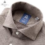 ショッピングSALE品 【SALE】フィナモレ Finamore ／ 25-26AW シルケットコットンカシミヤジャージーワンピースカラーシャツ「PANTELLERIA」（トープ）