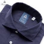 ショッピングSALE品 【SALE】フィナモレ Finamore ／ 25-26AW 製品洗いコットン微起毛ツイルワンピースカラーシャツ「PANTELLERIA」（ブライトネイビー）