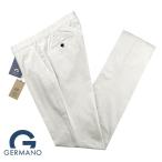 ジェルマーノ GERMANO ／ 24SS 製品染めコットンストレッチギャバジン1プリーツパンツ「521G-8901」（ホワイト）