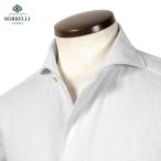 【SALE/返品・交換不可】ルイジボレッリ LUIGI BORRELLI / 25SS リネンコットンポプリンイタリアンカラーカジュアルシャツ「VESUVIO(SR1849)」(ホワイト)