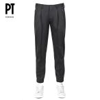 【SALE】PT TORINO ピーティートリノ / 25SS コットンストレッチジャージー裾リブ1プリーツパンツ「NEW BERLIN」(ブラック)