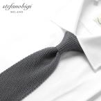  стерео fanobijistefanobigi | 26SS шелк kanoko плетеный solid вязаный галстук [MAOUA SETA(601)]( серый )