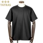 タトラス TATRAS / スーピマコットン40ゲージスムース左腕ロゴワッペン半袖クルーネックカットソー「CIALO」(ブラック)
