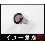 Pt900　ガーネット5.05ct　ダイヤ0.12ct　ファッションリング　12号　【中古】