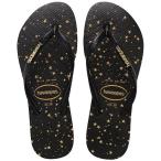 ショッピングhavaianas Havaianas ハワイアナス レディース 女性用 シューズ 靴 サンダル Slim Logo Metallic Flip Flop Sandal - Black/Light Golden