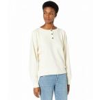 Madewell レディース 女性用 ファッション パーカー スウェット Henley Puff-Sleeve Sweatshirt - Antique Cream