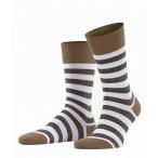 Falke ファルケ メンズ 男性用 ファッション ソックス 靴下 スリッパ Sensitive Mapped Line Socks - Pebble/White