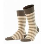Falke ファルケ メンズ 男性用 ファッション ソックス 靴下 スリッパ Sensitive Mapped Line Socks - Clay/Silver Mingblue