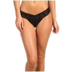 Hanky Panky ハンキーパンキー レディース 女性用 ファッション 下着 ショーツ Organic Cotton Low Rise Thong w/ Lace - Black