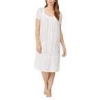 Eileen West アイリーンウエスト レディース 女性用 ファッション パジャマ 寝巻き ナイトガウン 42" Cotton Dobby Cap Sleeve Waltz Gown - Solid White