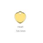 メタル、ブランド・タグ 3-H07 (Heart) / 1個