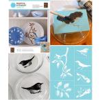  шелковый шаблон [Silkscreen Glass Birds And Branches (Adhesive)]