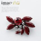 アクセサリー ブローチ パール レッド グレー 148895  イマックジュエリー公式 爆買