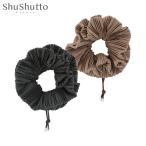 ショッピングヘアアクセサリー シュシュ ヘアアクセサリー ヘアアクセ ヘアゴム ヘアアレンジ ポニーテール シュシュット 細プリーツ HSS0004 ブラック ブラウン おしゃれ かわいい 人気