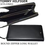 ショッピングラウンドファスナー TOMMY HILFIGER トミーヒルフィガー ラウンドファスナー 長財布 (28) 31TL13X015 001-BLK ブラック メンズ レディース  トミー メンズ 財布 ブランド レザー