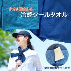 冷感クールタオル 保冷剤用ポケット付き 夏用 ひんやり スカーフ 冷感 熱中症対策