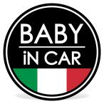 BABY IN CAR стикер / флаг серии / водостойкий * атмосферостойкий * сделано в Японии ( Италия национальный флаг )