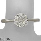ダイヤモンド/0.30ct フラワー デザイン リング K18WG 10.5号