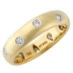 ティファニー ダイヤモンド ドッツ リング K18YG Pt950 8号