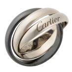 カルティエ クラシックトリニティ リング B4095600 K18WG ブラックセラミック #51 国内正規 箱・証明書付