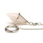 天然石 ペンデュラム ローズクォーツ 枠付き 30x14mm パワーストーン ダウジング ヒーリング