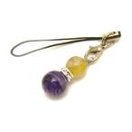 チャロアイト＆ルチルクォーツひょうたんストラップ天然石の携帯ストラップ・ス...