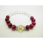 左馬水晶12mm金彫りピンクタイガーアイブレスレット天然石パワーストーン