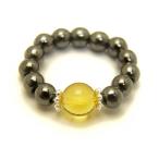 ヘマタイト4mmリング指輪シトリン...