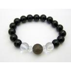 スモーキークォーツ龍彫り＆オニキス10mm玉数珠オリジナルブレスレット天然...