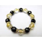 本格派 存在感＆重量感抜群 戦国武将七人衆 金彫り家紋数珠ブレスレット 金彫家紋水晶 カットオニキス ...