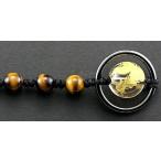 携帯ストラップ天然石三連＆鳳凰金彫...