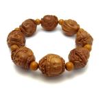 桃木 彫刻 観音 約20mm ブレスレット プチギフト 転勤 退職 お礼 母の日 敬老の日 ギフト