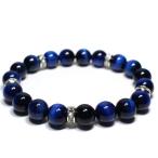 ロンデルデザインブレスレットラピスブルータイガーアイ10mm天然石パワーストーン
